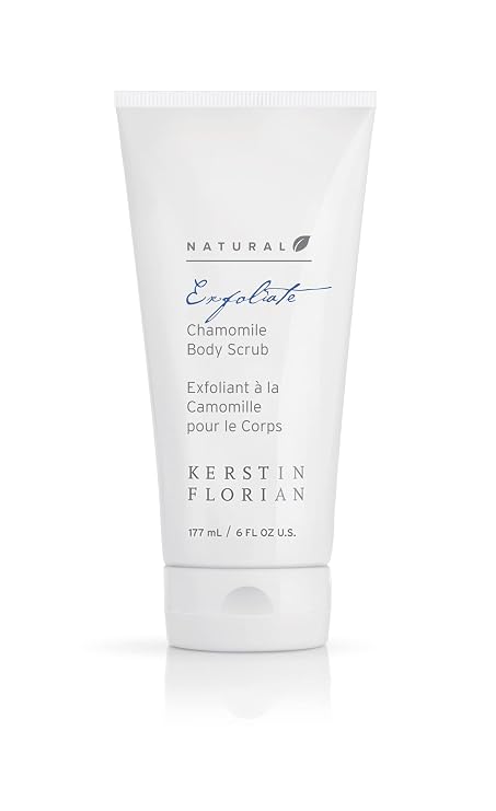 Kerstin Florian Natural Chamomile Body Scrub, 6 fl oz | Exfoliating Body Wash for Smooth Skin, Gentle Buffing Grains Reveal Skin's Natural Glow, Organic Bath and Shower Skincare