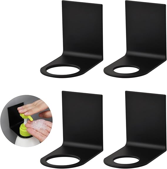 4pcs Wall Mounted Soap Bottle Holder - 2 Sizes, Shower & Kitchen Bottle Dispenser for Shampoo, Shower Gel, and More