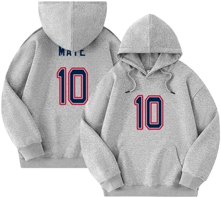 Men's Football Cotton Fleece Hoodie-Brushed Soft US Sizing, Kangaroo Pocket for Sports&Casual