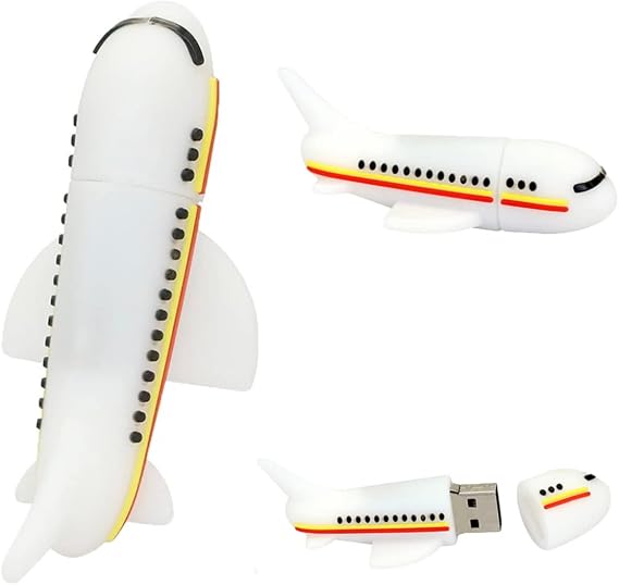 USB Thumb Drive 16GB USB Flash Drive - Airplane Digital Storage Device (White Airplane)