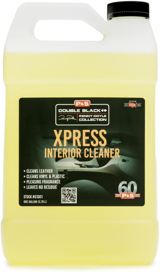 P & S PROFESSIONAL DETAIL PRODUCTS Xpress Interior Cleaner Safe for Leather, Vinyl, Plastic & More, Removes Dirt, Grease & Oil, No Residue, Fresh Scent, No Dilution Needed - 1 Gallon