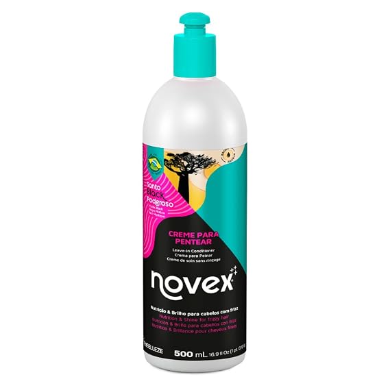 NOVEX Mystic Black Leave In Conditioner (16.9 oz) Enriched With Baobab Oil For Frizz-Free Shinier Stronger Softer Curls