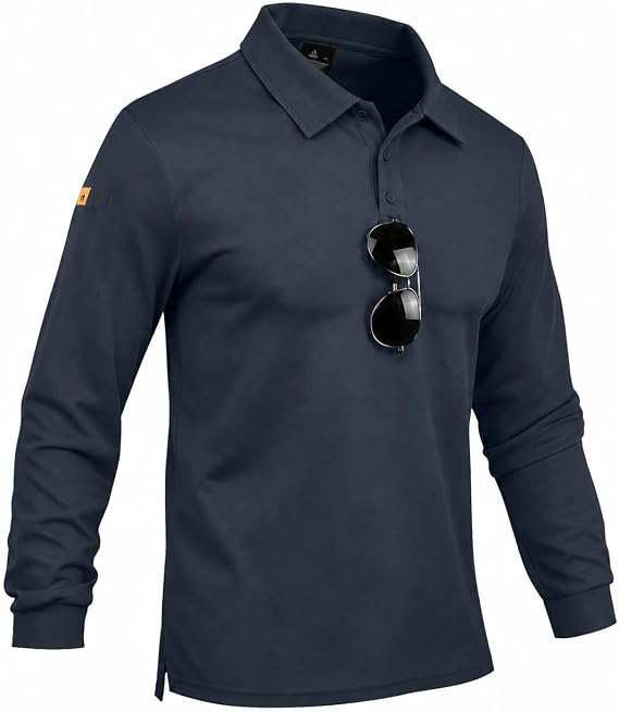 ZITY Men's Polo Shirts Tactical Lightweight Moisture Wicking Long Sleeve Golf Sports Performance Shirts Work Tee