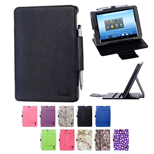 i-unik E Fun Nextbook 7.85 Nextbook 8 Quad Core 8GB Memory NX785QC8G Tablet 2014 Release Slim Folio Case Bonus Stylus [NOT FIT Premium 8HD] - Black