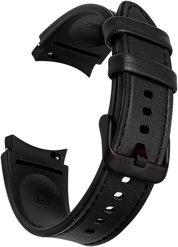 XIHAMA Compatible with Samsung Galaxy Watch 7 Band 40mm 44mm Galaxy Watch 6 Classic Band 43mm 47mm , 20mm Quick Release Strap Soft Genuine Leather Hybrid Silicone Replacement Wristband for Galaxy Watch 7 6 5 4