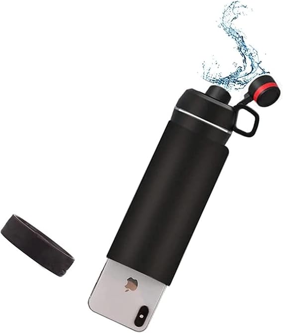 Stainless Steel Diversion Safe Bottle, Hidden Stash Can for Keys, Money, Cash Storage & Secret Safe Use, 400ml capacity (Frosted Black)