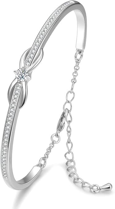 Praelinos Infinity Bracelets for Womens,Jewellery | Ladies Bracelet,Gift Packing, Presents,Valentine,Mother’s Day,Christmas,Birthday,Adjustable Fit,Sparkle,Fashion.