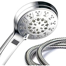 Hotel Spa 3 Colors LED Hand Shower with Temperature Display, Chrome, 4.25"