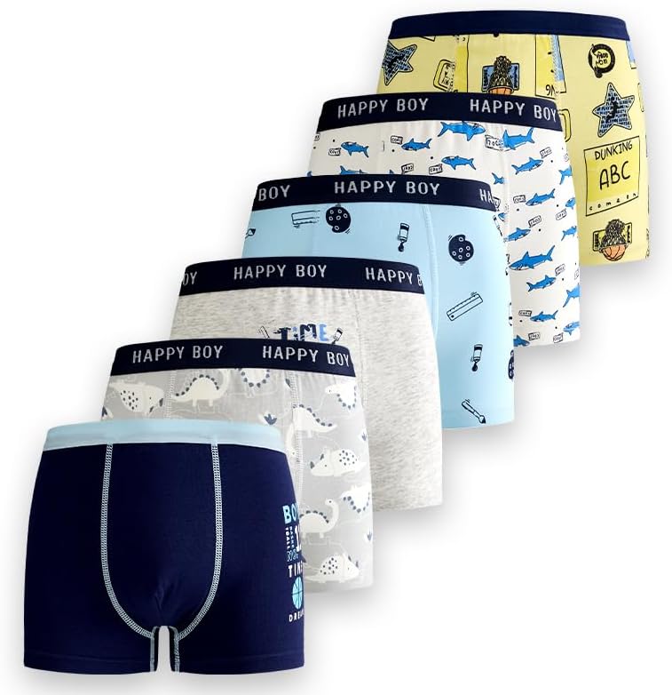 Boys and Toddler Boxer Cotton Briefs,Comfort Breathable Underwear,Tag Free Underwear Sizes for 2T to 11 Years Old
