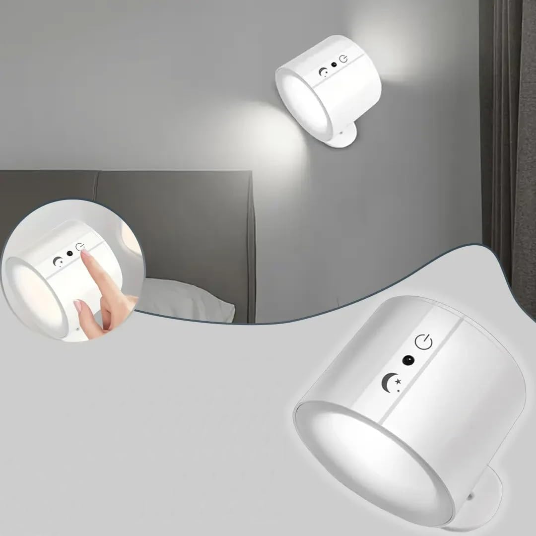Coverzone Magnetic Adhesive Remote Control Light Lamp for Room Living Room Lighting Suitable for Indoor Rechargeable Lighting Bedroom Childrens Room Lighting BD80A BD80A - White [Energy Class A]