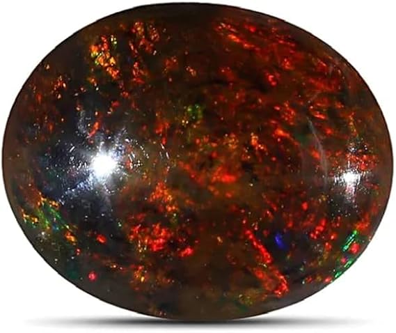 Black Fire Opal 5.5 Ratti 5 Carat Australian Black Fire Opal Stone Original Certified Rashi Ratan Bhagya Stone Oval Cut For Men Woman Ring Jewellery