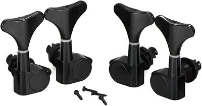 22 Sealed Bass Guitar Tuning Pegs Keys 2R2L Machine Head Tuners for Precision Bass and Jazz Bass, Black