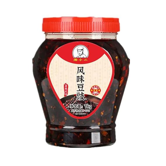 DAMAICHUHAI 16oz (450g) Fermented Black Bean Chili Paste Sauce Spicy Douchi, Sichuan Hot Bean Sauce, Versatile Chinese Cooking Condiment for Stir Fry, Dipping, and Marinating,Black Bean