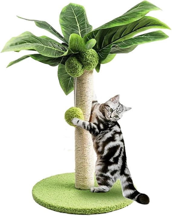 Cat Scratching Post For Kitten Cute Green Leave Cat Scratching Posts With Sisal Rope Indoor Cats Posts Cat Trees M