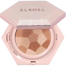 ELROEL Blending Cushion 4-in-1 Korean Cushion Foundation with Italian Caviar, Collagen & Hyaluronic Acid - 12HR Long Lasting, Hydrating & Age-Defying Makeup Concealer 0.44 oz (#21 Light Beige)