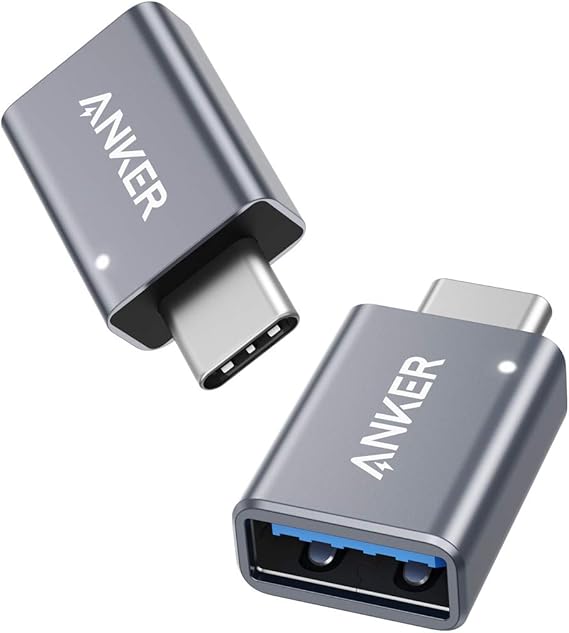 Anker USB to USB C Adapter (2 Pack), High-Speed Data Transfer, USB-C to USB 3.0 Female Adapter for MacBook Pro 2020, iPad Pro 2020, Samsung Notebook 9, Dell XPS and More Type C Devices