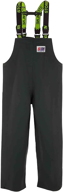 Stormline Stormtex 669 Durable Midweight PVC Commercial Rain Gear Bib Pants for Construction, Fishing, Workwear