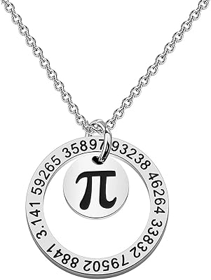 FUSTMW Math Necklace Math Symbol Pendant Necklace Mathematical Math Jewelry Gifts Math Number Symbol Science Math Gifts
