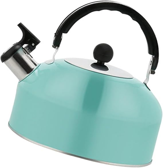 PRETYZOOM Sturdy Stainless Steel Boiling Kettle with Flat Bottom and Ergonomic Handle for Stove Top Tea Brewing 7.28 Inch Compact Teapot