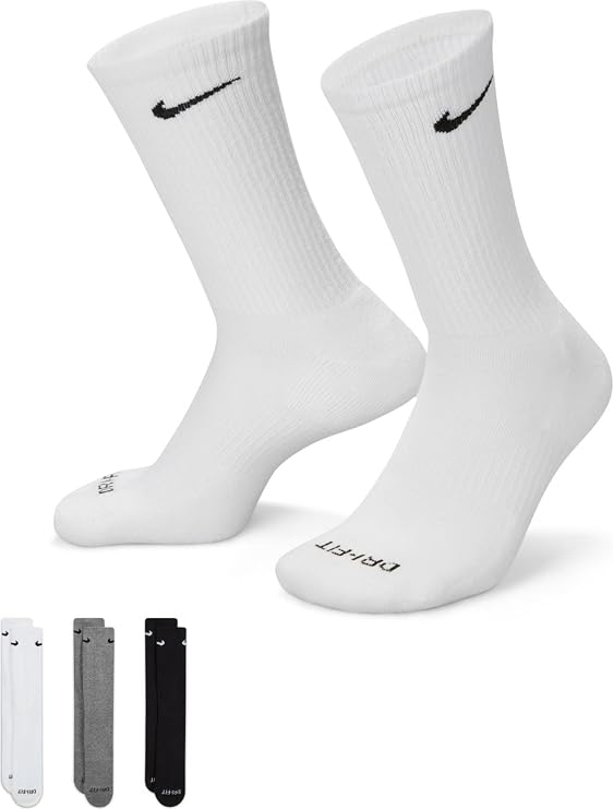 NIKE Unisex U Nk Everyday Plus Cush Crew Socks