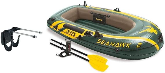 Intex Seahawk 2 Inflatable Boat Set + Oars/Pump/Motor Mount | 68347EP + 68624E