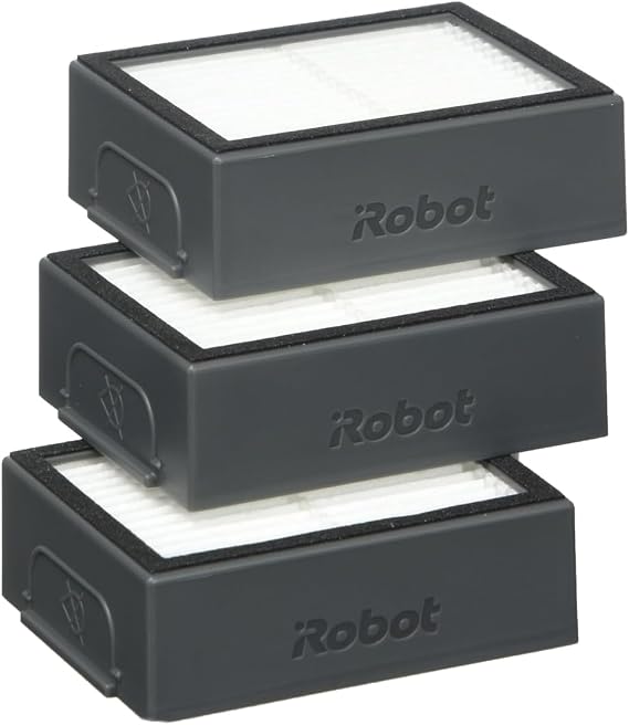 iRobot orijinal dolum seti (1 adet) 3 yüksek performanslı filtre, Roomba e/i serisi ile uyumlu, siyah
