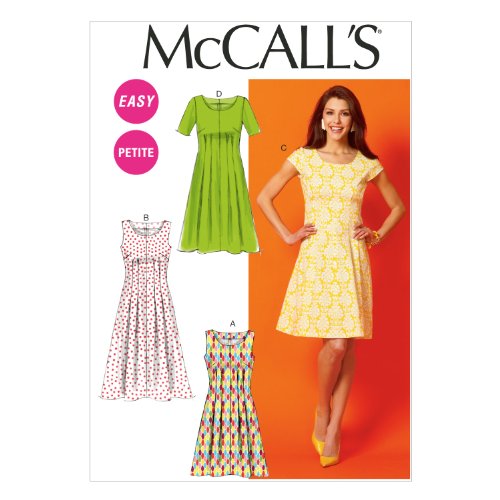 McCall Pattern Company M6958 MissesMiss PetiteWomensWomens Petite Dresses, Size B5 8-10-12-14-16