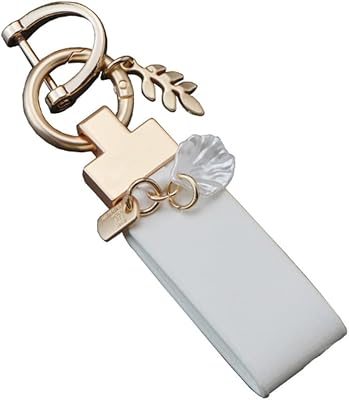 PU Leather Keychain with Shell Pendant - Elegant Key Holder Organizer for CarHome Keys - Unisex Keyring Accessories for Women & Men - Stylish Key Chain for Gifts, Daily Use