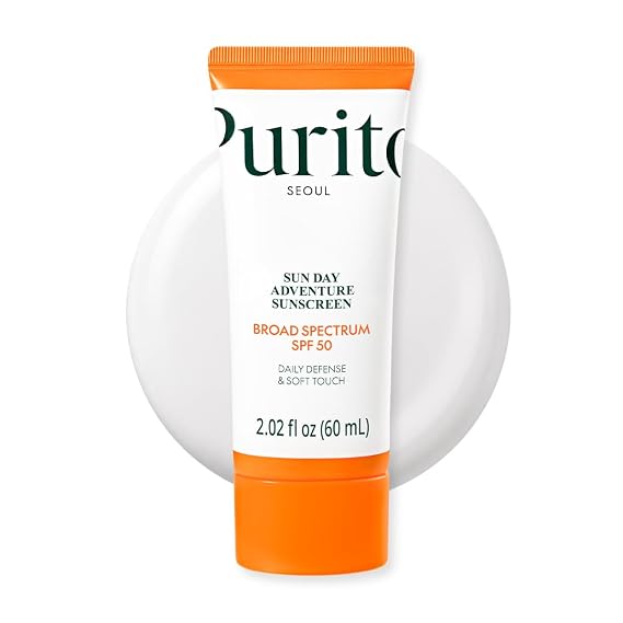 PURITO Korean Sunscreen SPF 50 for Sensitive Skin, 2.02 fl.oz | Lightest Texture, No White Cast, Broad Spectrum UVA/UVB, Oil-Free & Vegan, Daily UV Defense