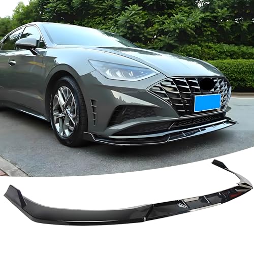 Front Bumper Lip Splitter Spoiler Fit for Hyundai Sonata 2021 2022 2023 SELLimitedSEL Plus, Gloss Black 3pcs Air Chin Body Kit Exterior Accessories