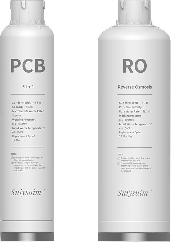 Suiysuim PCB+RO Filter Set, Replacement Membrane for N2-S Tankless Reverse Osmosis System, Bundle