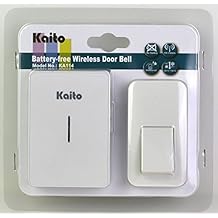 Kaito KA114 Plug-in Digital Battery-free Wireless Doorbell with Self-powered Pushbutton and 38 Selectable Ring Tones