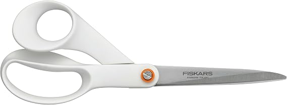 Fiskars Universal Scissors, Total Length: 21 cm, Steel/Synthetic Material, Functional Form, White, 1020412