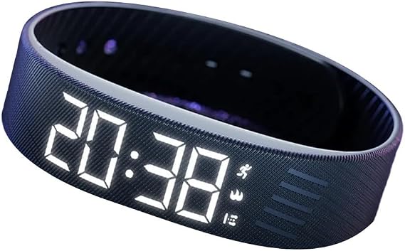 Smart Wristband Silent Vibration Alarm Clock Watch featuring Stopwatch, Step and Distance Tracking, Calorie Burn Measurement, Sleep Monitoring, Dual Vibrating Reminder, Convenient USB Recharge(Black)