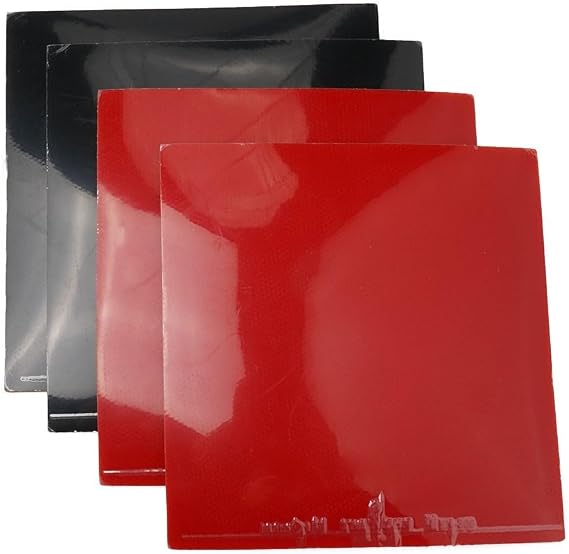 Table Tennis Rubber Hard Sponge, Reverse Type 39 Hardness 2.2mm Thickness Fast Attack Rubber for Enhanced Spin and Speed Control, Red and Black Set for Competitive Indoor Games