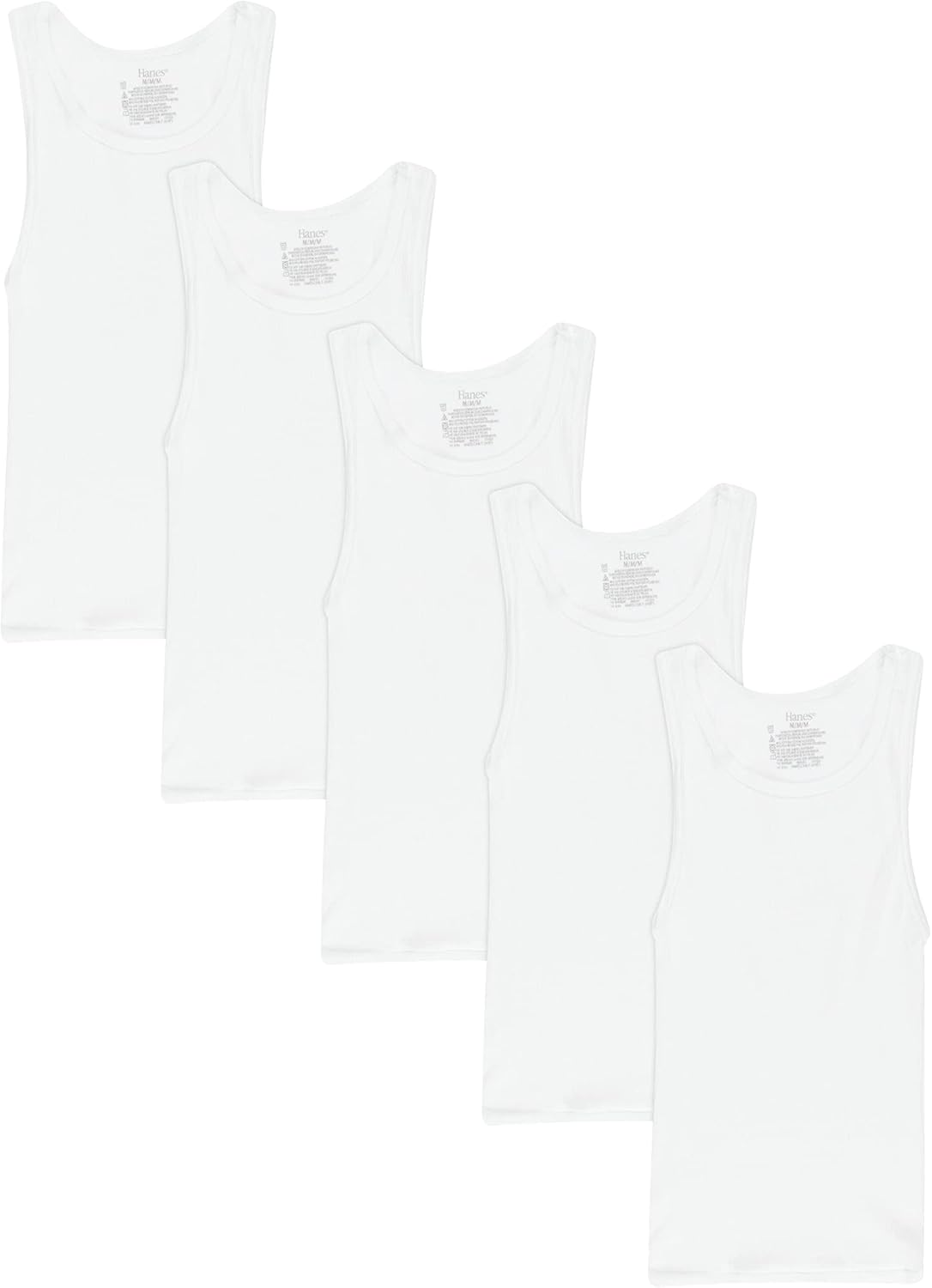 Hanes Boys Ecosmart Cotton Tank Undershirt 5-Pack