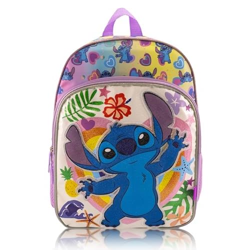 Disney Lilo and Stitch Backpack for Girls, Boys, Unisex | Cute Bag 14 Mini Backpack for Toddlers | Disney Stitch Multicolor Knapsack for School