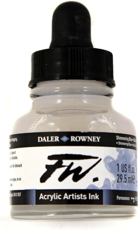 Daler Rowney FW Artists Acrylic Ink 29.5 ML Pot - Shimmering Blue