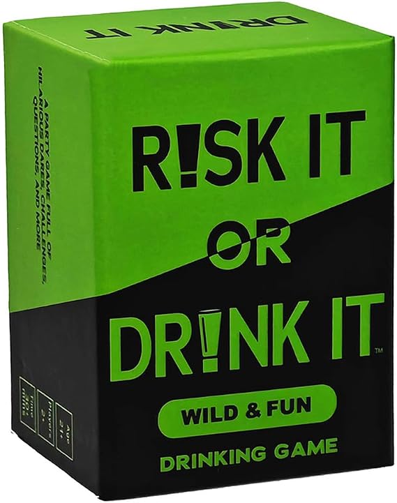 Risk It or Drink It, Fun Drinking Games for Adults, Drinking Card Games, Hilarious Dares And Drinking Game for Adults College Party Game, Adult Card Party for Games Nights
