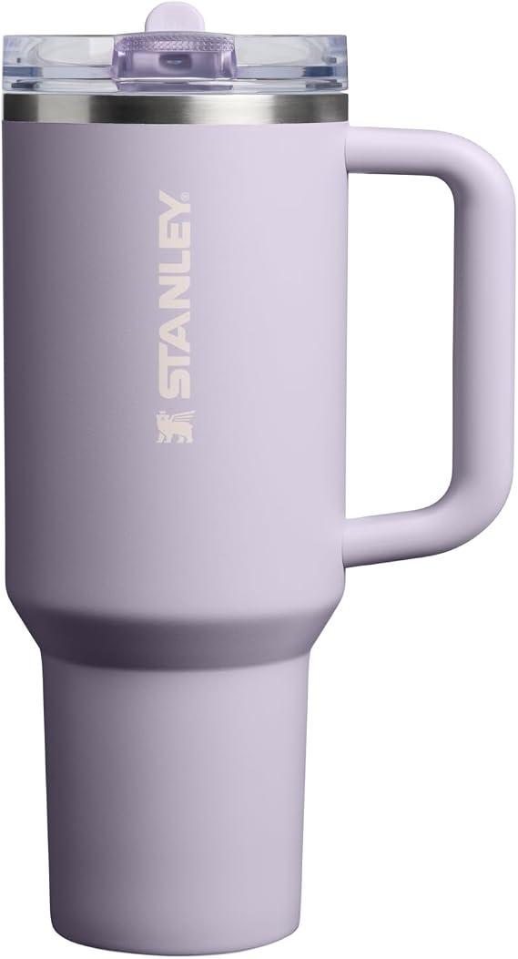 Stanley Quencher ProTour Flip Straw Tumbler with Leakproof Lid 1200ml | Built-in Straw and Handle | Cup Holder Compatible for Travel | Insulated Stainless Steel Cup | BPA Free | Purple Fabric