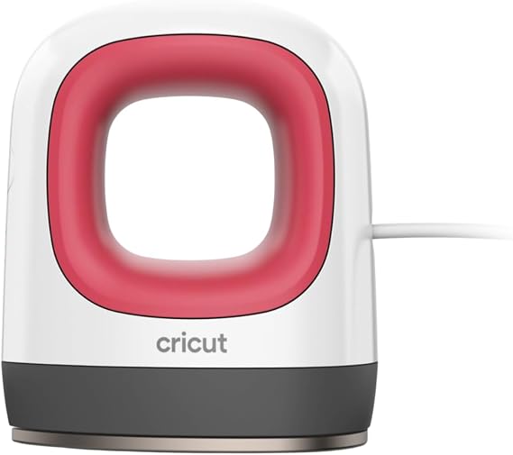 Cricut EasyPress Mini Heat Press for Pressing Small Objects Like Shoes, Stuffed Animals, Hats & More, 3 Heat Settings & Precision Tip, Ceramic-Coated Heat Plate, Compact & Lightweight, Raspberry