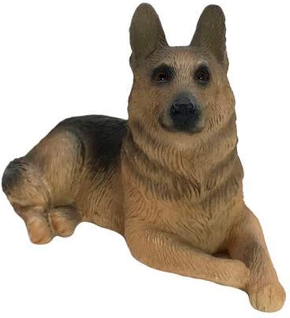 Sandicast German Shepherd Figurine Hand Painted Laying