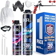 ixirpro Spray Foam Insulation Kit (1 PK Kit-26.46oz) Expanding Sealant, Closed Cell Spray Foam Heat Acoustic Insulation, High Density, Cleaner, Gun