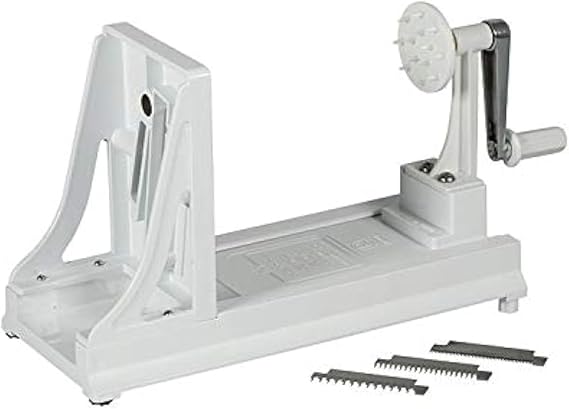 Benriner Turning Slicer, with 4 Japanese Stainless Steel Blades, White