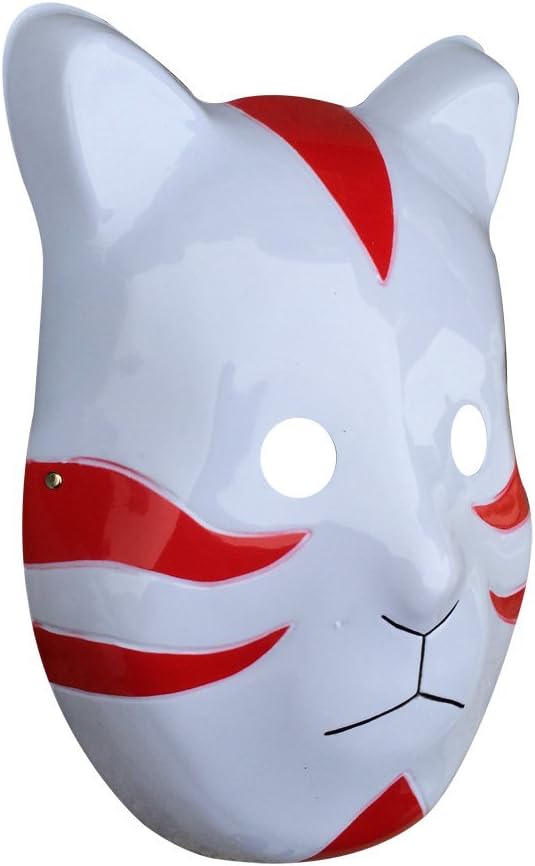 YangYong Cosplay Japanese Cat Mask, Plastic Comic and Anime Ninja Costume Masks Medium-Full Face, C