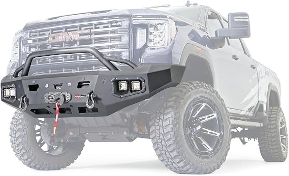 WARN 107179 Ascent Front Bumper with Baja Bar Grille Guard, Fits: GMC Sierra HD 2500/3500 (2020-Current)