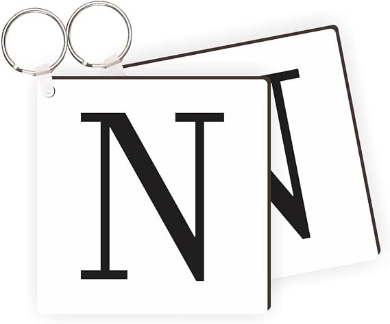 Bold Letter A Personalized Monogram Letter - Masonite Square Keychains with Nickle Split Rings