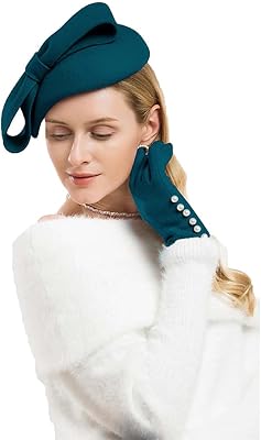 Wool Felt Bow Fascinator Hats for Women Ladies Wedding Cocktail Tea Party Dress Pillbox Hat