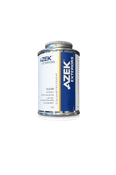Azek PVC Cement, 4 Fl Oz, Clear, Liquid, AZEK Bonding Adhesive