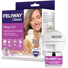 FELIWAY Classic Cat Calming Diffuser Kit Helps Reduce StressRelated Behaviors Like Urine Spraying, Scratching, and Hiding 30Day Cat Pheromone Plug In Diffuser